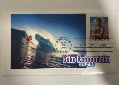 Duke Kahanamoku Stamp First Day Cover Issue Honolulu HI 8/24/2002 - Image 1 of 2