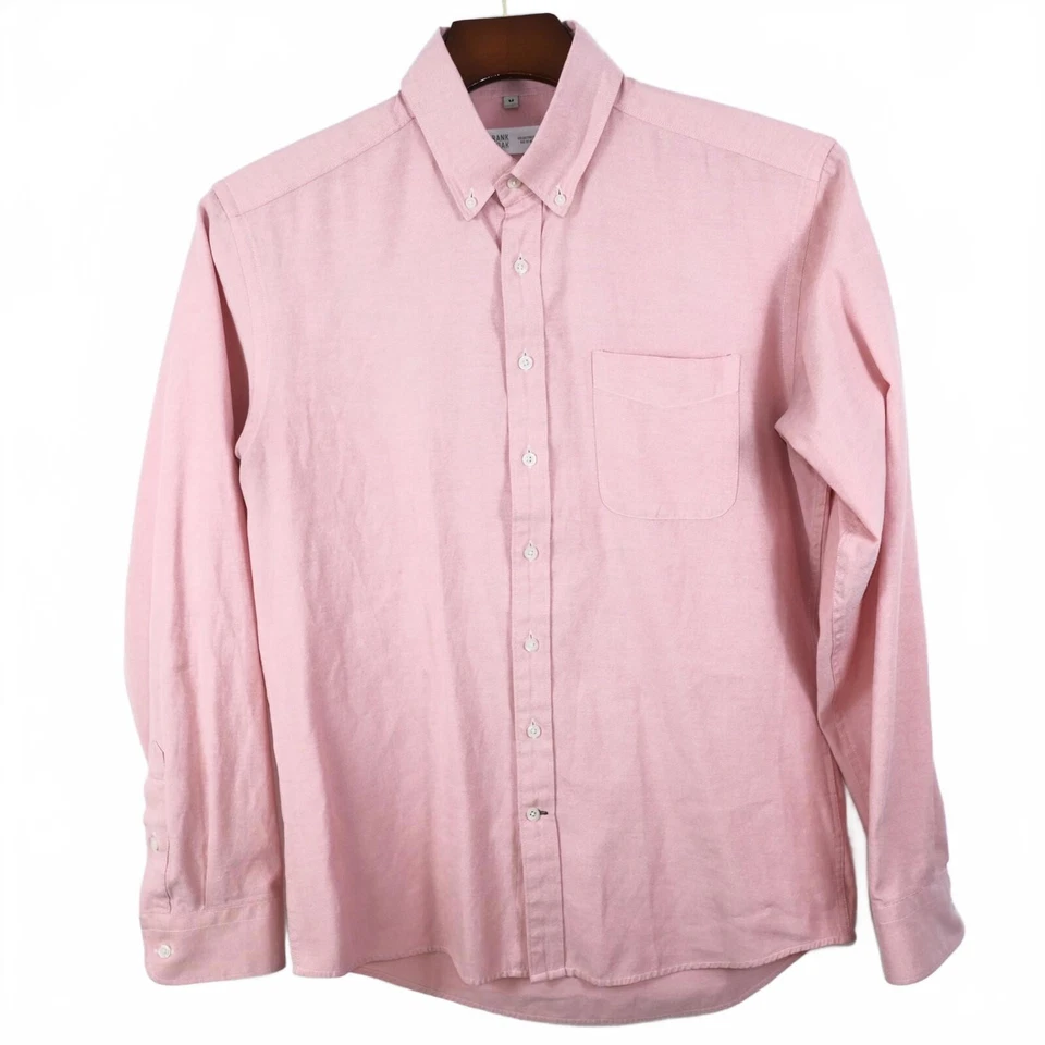 Frank & Oak Mens Cotton Long Sleeve Button Up Red Finely Dotted Dress Shirt M - Image 1 of 4