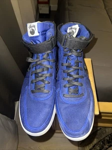 Nike x Stussy Vandal Hi Men's size 14 DX5425-400 Blue Canvas Hightop Shoes - Picture 1 of 8