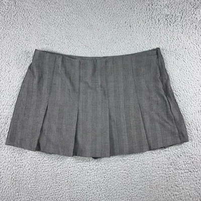 Minifalda plisada Abercrombie Fitch para mujer grande gris a rayas colegiala Y2K Foto 1 de 4
