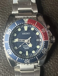 Seiko Kinetic 5M62-0BL0 Divers Pepsi JAPAN Near Mint Neu Kondensator Wunderschön - Bild 1 von 6
