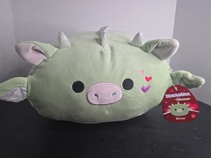 Rare Squishmallow 10 inch Drew the Dragon Stackables Hearts Valentines 2025 NEW - Picture 1 of 6