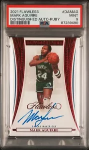 2021 Panini Flawless Distinguished Autos Mark Aguire Ruby Parallel SSP /15 PSA 9 - Bild 1 von 3