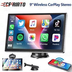 9inch Portable Wireless Apple CarPlay Android Auto Touch Screen Car Radio Stereo - Picture 1 of 22
