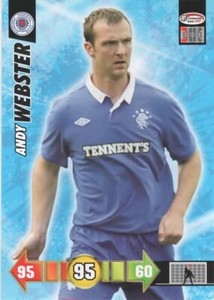 ANDY WEBSTER RANGERS HEARTS COVENTRY SCOTLAND SPL PANINI 2010/11 ADRENALYN