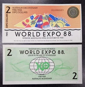 AUSTRALIA • 1988 • Promotional Funny Money • $2 "Banknote" • World Expo 88 - Picture 1 of 1