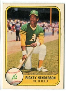 1981 Fleer Rickey Henderson 2nd Year Base Card #574 HOF A's (print stains) - Imagen 1 de 1