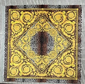 GIANNI VERSACE velvet fabric panel Wild Baroque print size 54' square - Picture 1 of 5