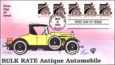 Scott 2905 10 Cents Auto Pugh Hand Painted FDC Plate # Coil 14/35 - Image 1 of 2