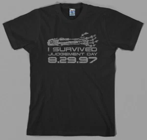 Terminator T Shirt survived judgement day t2 skynet cyberdyne schwarzenegger 800 - Picture 1 of 1
