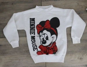 VINTAGE Disney Wear Kids Youth Size Medium Raglan Crew Neck Sweatshirt Minnie - Picture 1 of 7