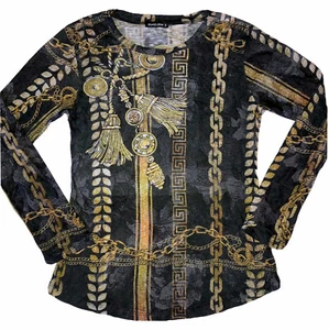 David Cline Shirt Top Womans Small w/ Rinestones - Picture 1 of 7