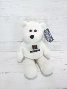 John Elway 7 Bean Bag Teddy Bear Plush Stuffed Animal White Limited Treasure Pro - Picture 1 of 3