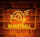 Basketball LED Neon Light Up Sign Hanging Wall Décor For Man Cave or Game Room