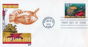 US 3317 FDC Aquarium Fish, marine life House of Farnham cachet ZAYIX 01240286 - Picture 1 of 4