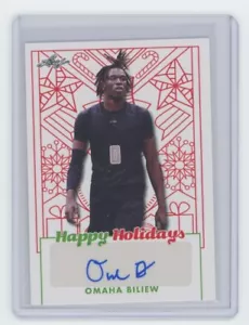 Hoja 2023 Felices Fiestas Exclusivo Omaha Biliew Autógrafo BA-OB1 - Imagen 1 de 2