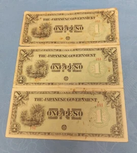 3 FILIPINAS 1942 1 PESO OCUPACIÓN JAPONESA DE FILIPINA BILLETES CIRCULADOS - Imagen 1 de 9