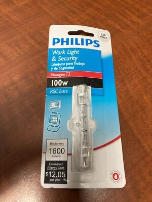 New Philips 100W 120V Clear RSC Base T3 Work Light & Security Bulb - Image 1 of 2
