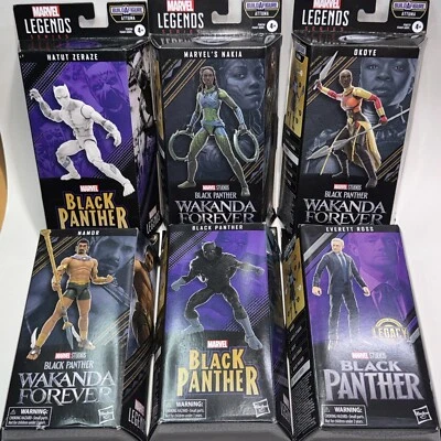 Marvel Legends 6" Action Figures Black Panther Hasbro Lot Of 6 No Accessories - Imagem 1 de 4
