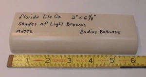 1 pc. Shades of Light Brown: Matte Ceramic Radius Bullnose Trim Florida Tile New - Picture 1 of 14