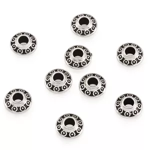 100 pcs Antique Silver Lead Free Nickel Free Tibetan Silver Spacer Beads 6.5X4mm - Picture 1 of 8