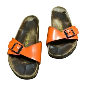 Birkenstock Catalina Tangerine Patent Leather Glitter Sandals 40 260 L9M7 - Picture 1 of 5