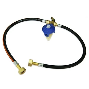 MANUAL CHANGEOVER REGULATOR & HOSE KIT 28mbar BUTANE GAS BOTTLE CYLINDER HOSES - Picture 1 of 11