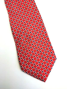 Jos A Bank All Silk Hand Sewn In USA Tie Red-Black - Picture 1 of 4