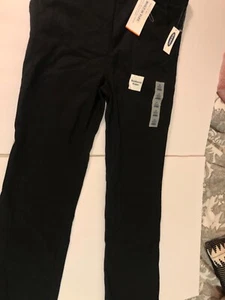 Old Navy Boys Straight Leg Flat Front Uniform Pants - Black- Size 14 Adjustable - Picture 1 of 10