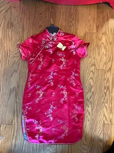 NWT Girls Chinese dress traditional Qipao size 14 satin brand Solz Squirrel - Picture 1 of 7