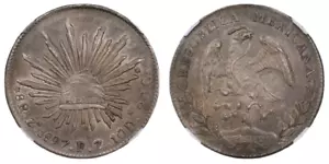 1897-Zs Mexico 8 Reales NGC AU58 - Picture 1 of 3