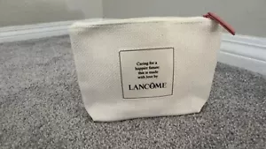LANCOME Signature Make-up Kosmetiktasche - Leinwand wie cremefarben - mit Reißverschluss 7*5,5 - Bild 1 von 4