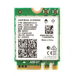 Intel Wi-Fi 6  AX200.NGWG.N Wireless Card 802.11ax Bluetooth 5.2 Blk Pkg GIG+