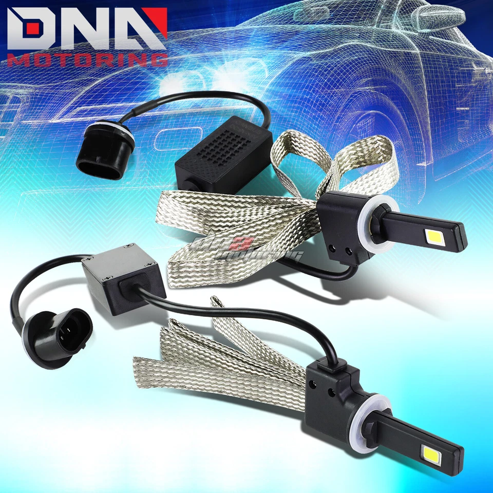 6000K WHITE LED LIGHTING SYSTEM HI/LOW BEAM HEADLIGHT REPLACEMENT BULBS PAIR - Image 1 of 4