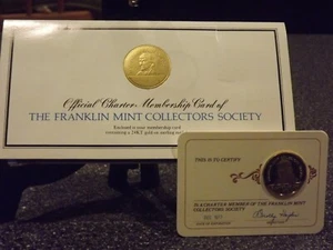 FRANKLIN IN PERFETTE CONDIZIONI 1977 MONETA MEMBRO CARTA E CARTA IN CARTELLA - Foto 1 di 3