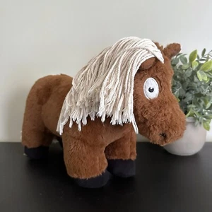 Crafty Ponies MARRONE Pony 16” Peluche Morbido Peluche Cotone Scopa Coda di Criniera - Foto 1 di 10