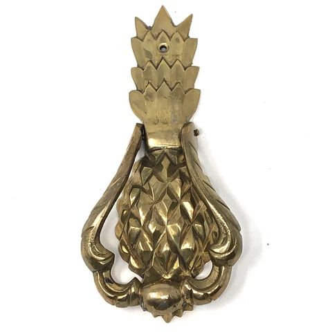 Vintage Brass Door Knocker Pineapple Theme Home Door Knocker with Hardware NOS Cover