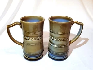 (2) WADE Irish Porcelain Blue Green Shamrock Beer Stein Tankard Mugs - Picture 1 of 6