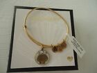 Alex And Ani Shell Iii Color Infusion Bangle Russian Gold New W/Tag Card & Box
