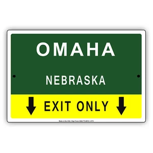 Letrero de aluminio Omaha Nebraska solo salida carretera carretera estado ciudad aviso salida - Imagen 1 de 1