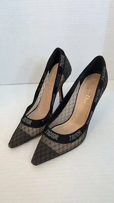 BOMBA CHRISTIAN DIOR J'ADIOR HONDA NEGRA MALLA ENCAJE BORDADO 36.5 6.5 EE. UU. W Foto 1 de 4