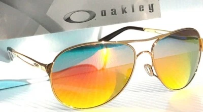 全新 Oakley CAVEAT 闪亮金色飞行员偏光银河红宝石太阳镜 4054 — 第 1/4 张图片