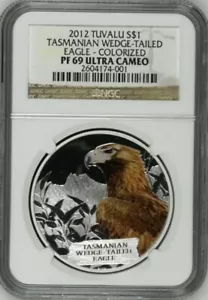 2012 Wedge Tailed Eagle Tuvalu .999 1oz Silver Coin PF69 NGC 5000 Mintage! - Picture 1 of 2