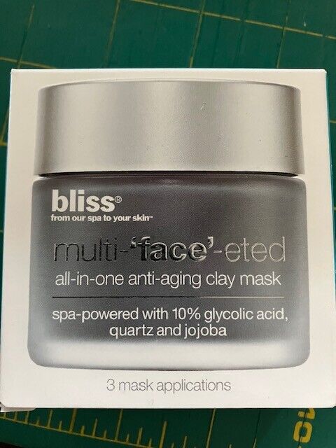 Bliss Multi-'face'-eted All-in-one Anti-Aging Clay Mask 3 Applications NIB