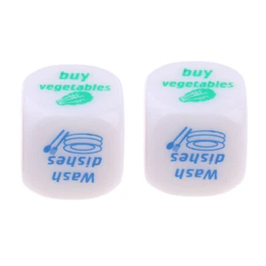 2Pcs Six Sided Dice Housework Decider D6 Dies for Housewife Chores Decide - Picture 1 of 8