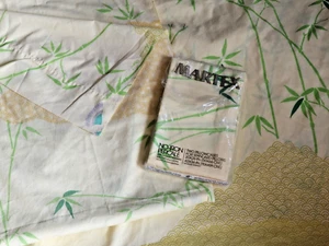 2 Martex Hanae Mori Flat Sheets & Pillowcases Yellow Bamboo Bird Twin Vintage - Picture 1 of 7
