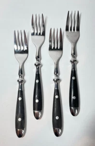 Vintage Williams-Sonoma Cafe-schwarz Edelstahl Besteck gebraucht 4 Salatgabeln - Bild 1 von 8