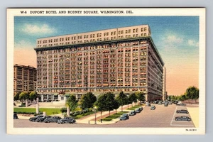 Wilmington DE-Delaware, Publicidad Hotel Du Pont, Postal Antigua De Colección - Imagen 1 de 2