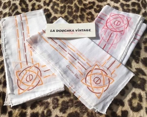 CHRISTIAN DIOR 1970s CD SIGNATURE POCKET SQUARE / HANDKERCHIEF~ LOT OF 3 ~UNUSED - Picture 1 of 12
