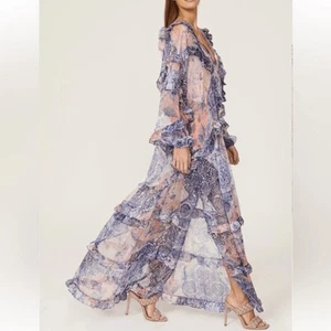 Misa Los Angeles womens size S Persephone Ruffle floral long sleeve Maxi Dress - Picture 1 of 17